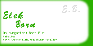 elek born business card